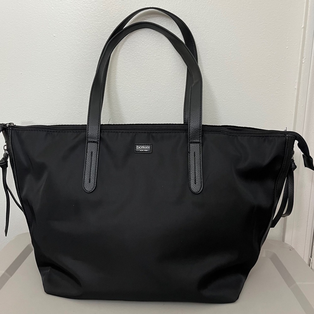Botkier New York Tote Bag Black Nylon Travel Chic Minimalist Classic